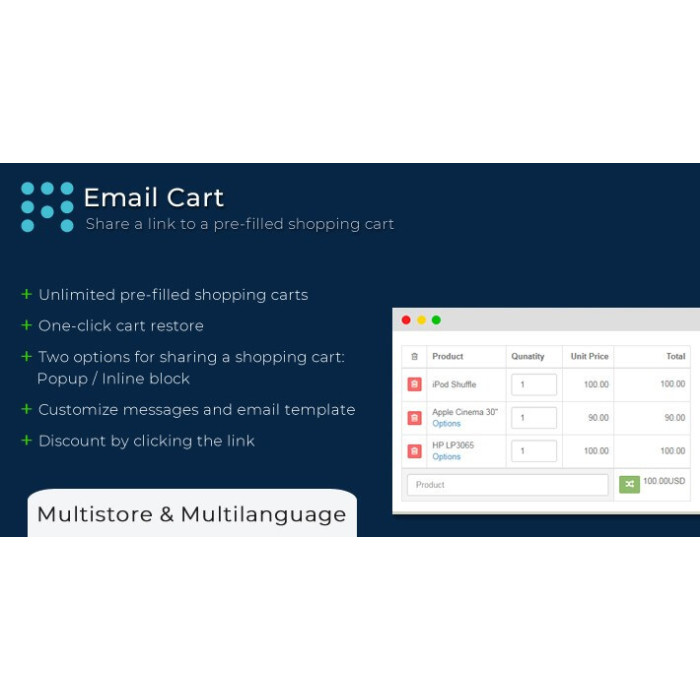 Email Cart (Pre-filled Shopping Carts)