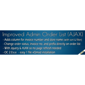 OC2 – Improved Admin Order List (AJAX)