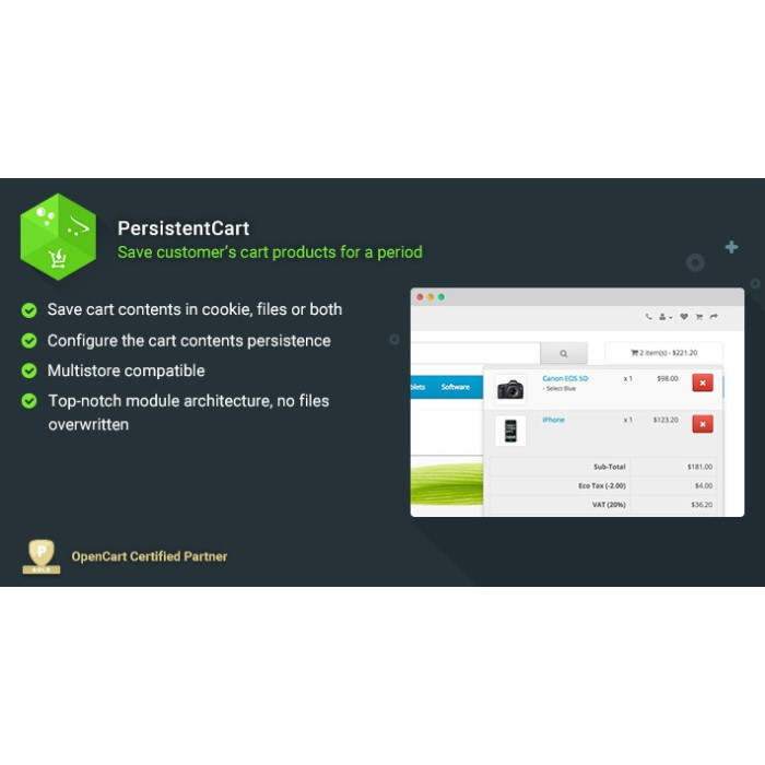 PersistentCart – Keep customers shopping carts forever